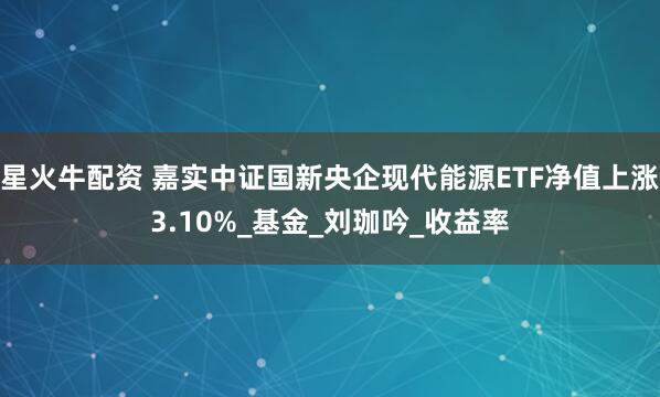 星火牛配资 嘉实中证国新央企现代能源ETF净值上涨3.10%_基金_刘珈吟_收益率