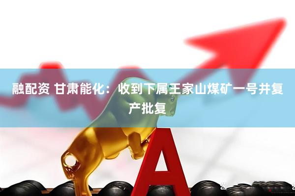 融配资 甘肃能化：收到下属王家山煤矿一号井复产批复